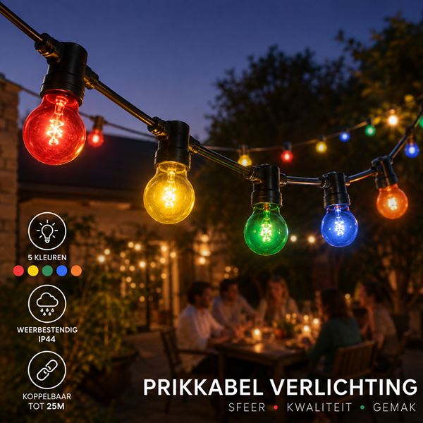 Gekeurde verlichting 20m Gekleurde verlichting 20m